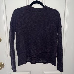 American Eagle purple sweater size XS. Asymmetrical hem.